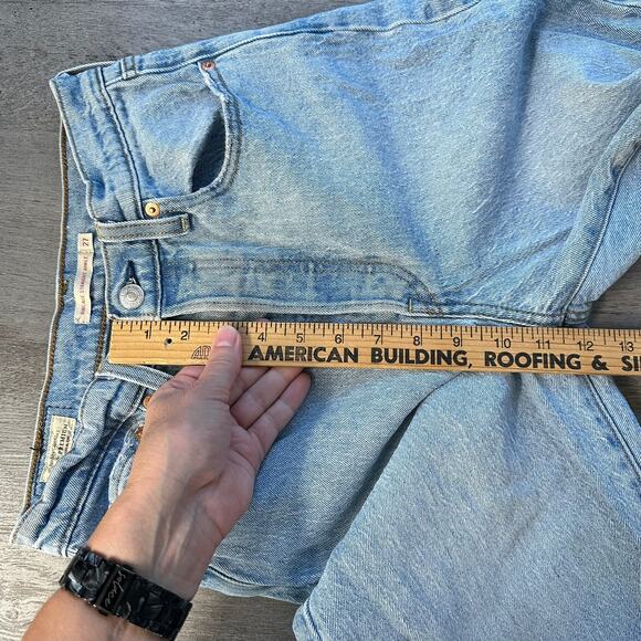 Leiv's Ribcage Straight Ankle Jeans Premium Denim Medium Wash 27 - Picture 13 of 16